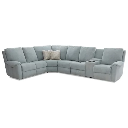 5-Seat Power Reclining Sectional with RAF Console, Power Headrests, Massage with Heat Therapy